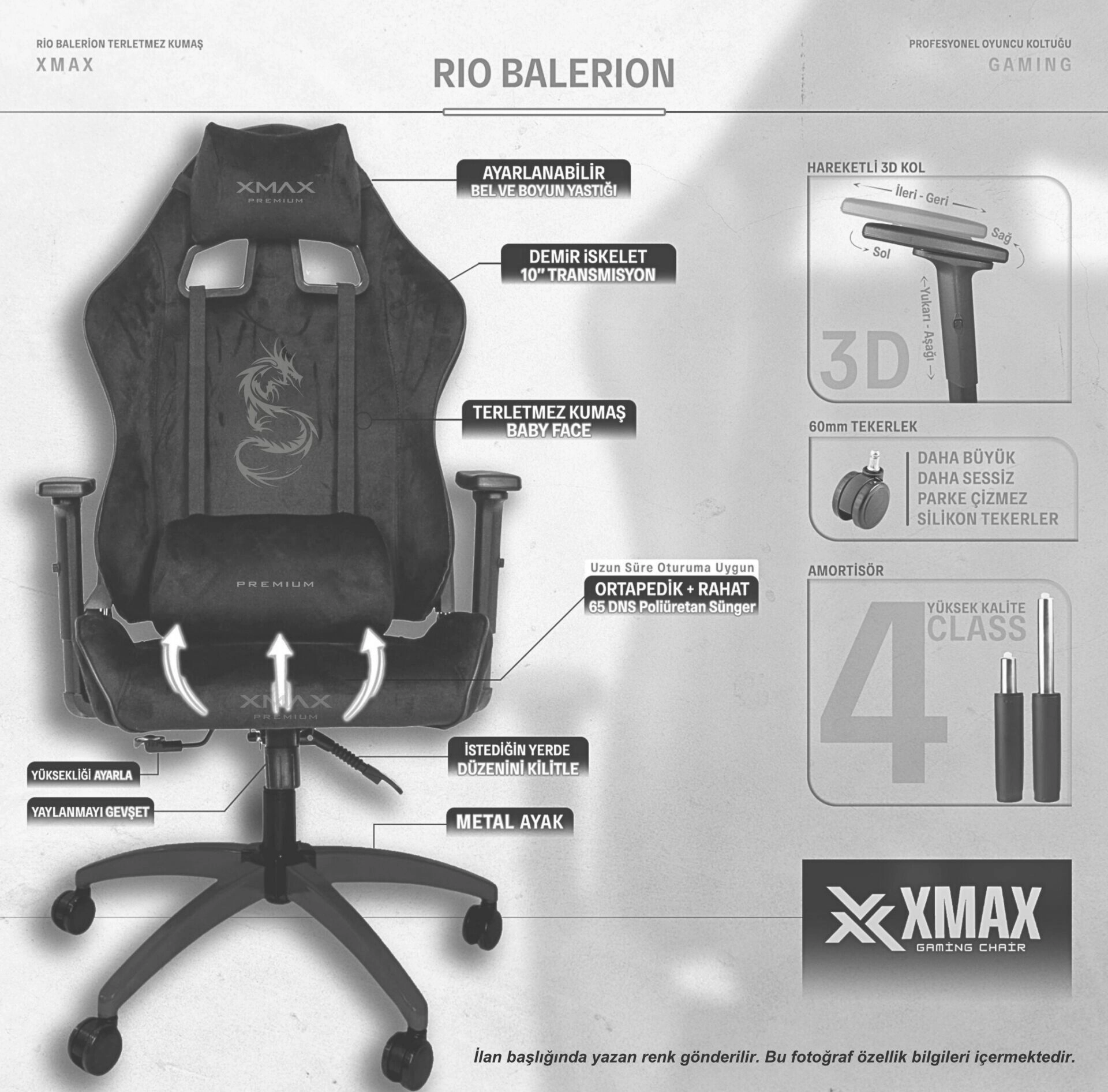 Mor Oyuncu Koltuğu | XMAX Rio Balerion