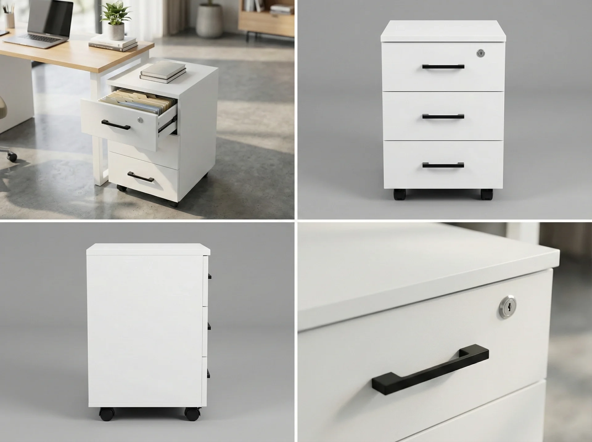 XMAX Nora Beyaz Keson - 3'Lü Keson - Mdf