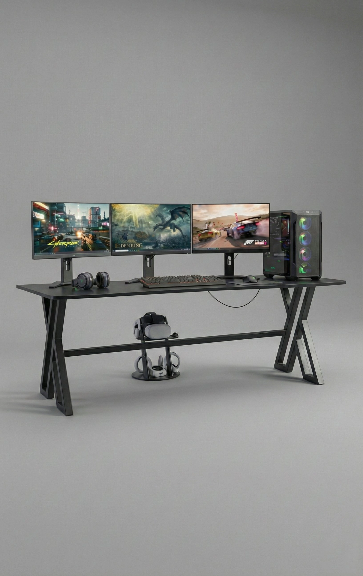 XMAX NEXAR Oyuncu Masası – Siyah MDF Bilgisayar ve Gaming Masa