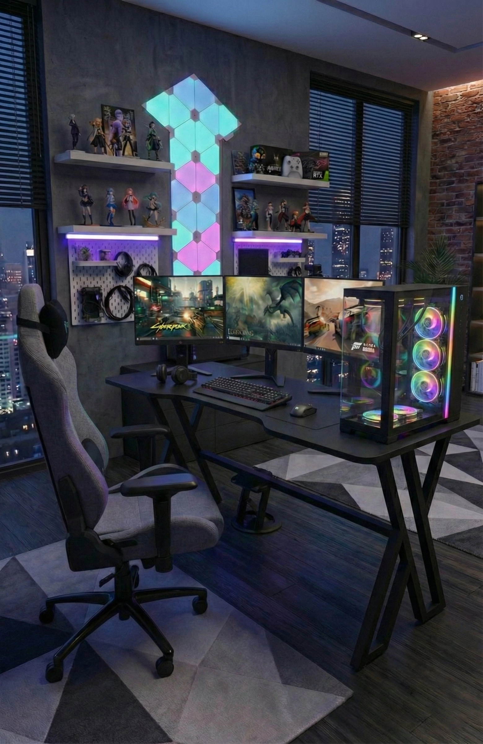 XMAX NEXAR Oyuncu Masası – Siyah MDF Bilgisayar ve Gaming Masa
