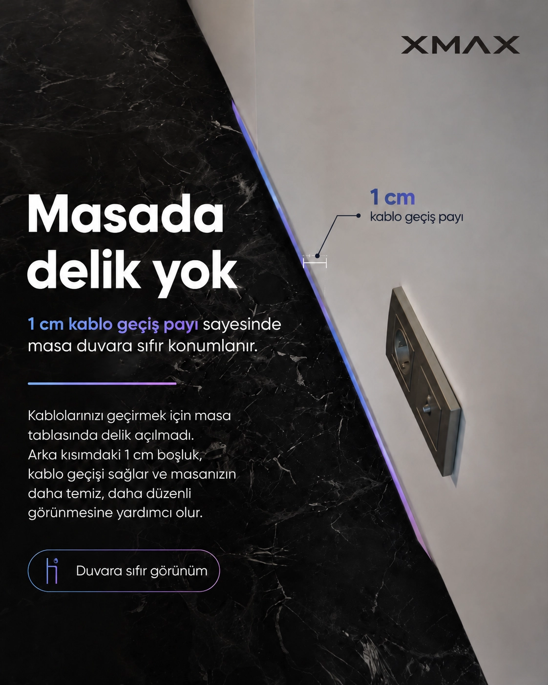 XMAX Zyra Çift Motorlu Elektrikli Yükseklik Ayarlı Çekmeceli ARGB Oyuncu Masası