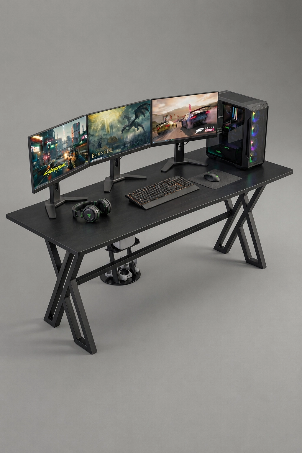 XMAX NEXAR Oyuncu Masası – Siyah MDF Bilgisayar ve Gaming Masa