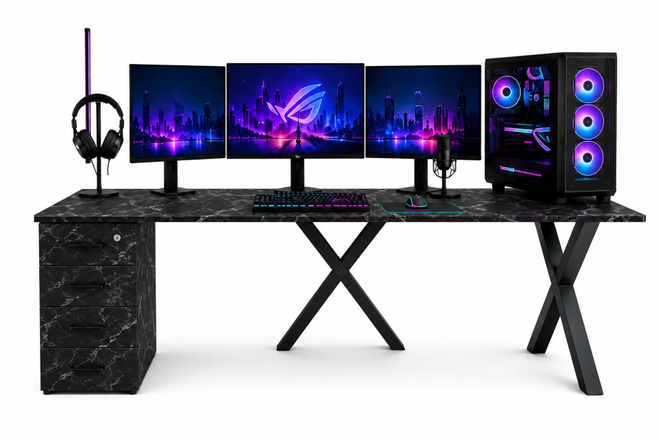Çekmeceli Oyuncu Masası – XMAX Nexar Soldan Çekmeceli MDF Gaming ve Çalışma Masası