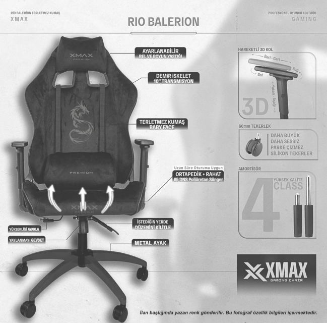 Mor Oyuncu Koltuğu | XMAX Rio Balerion