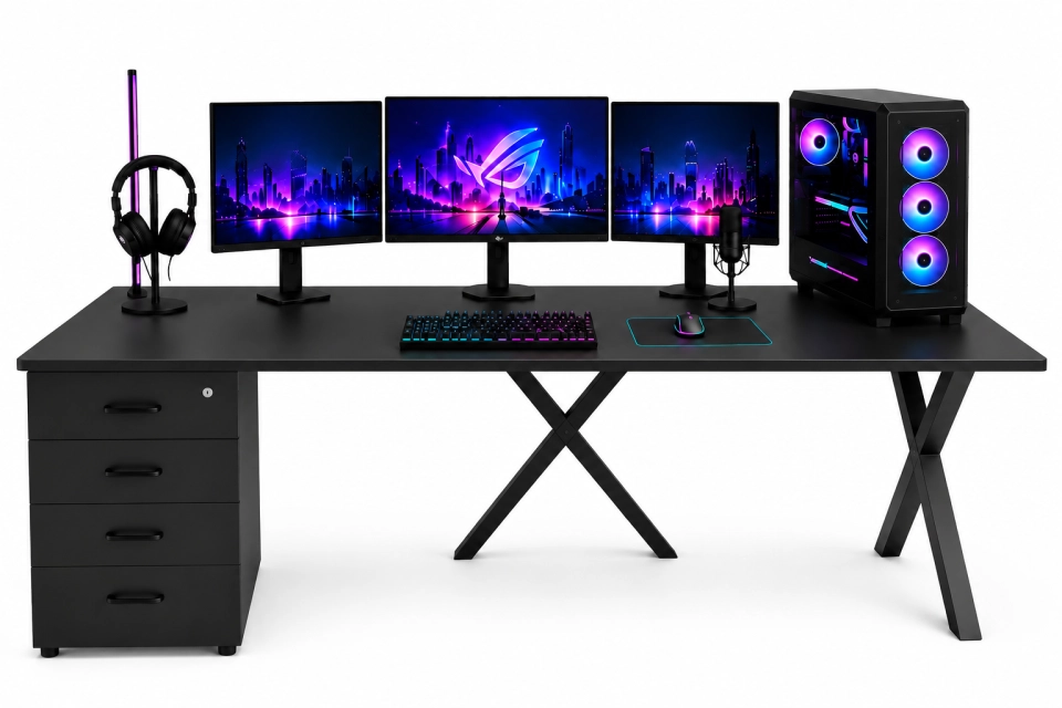 Çekmeceli Oyuncu Masası – XMAX Nexar Soldan Çekmeceli MDF Gaming ve Çalışma Masası