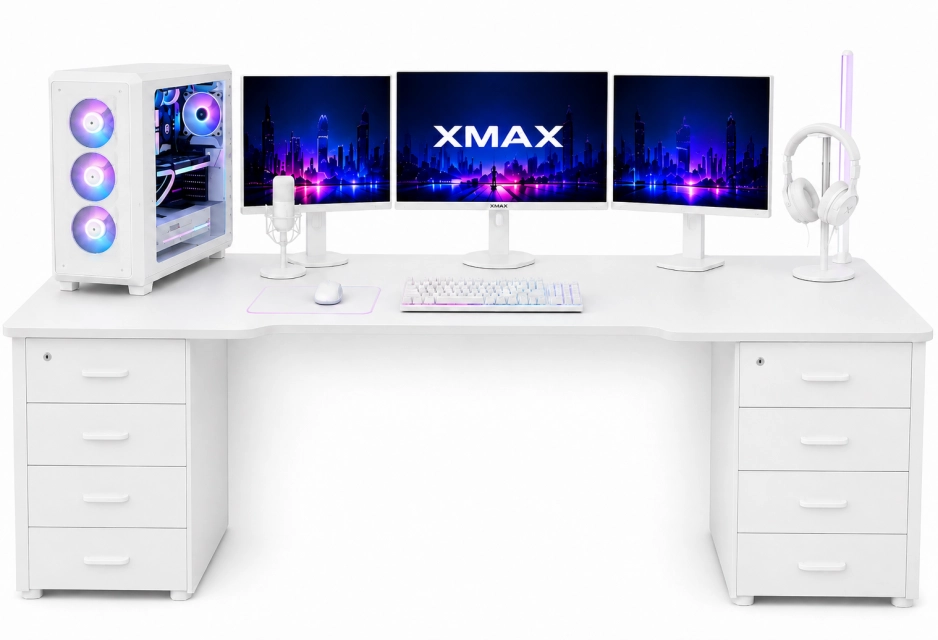 Çift Çekmeceli Oyuncu Masası – XMAX Nexar MDF Gaming ve Çalışma Masası