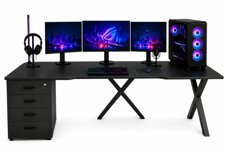 Çekmeceli Oyuncu Masası – XMAX Nexar Soldan Çekmeceli MDF Gaming ve Çalışma Masası
