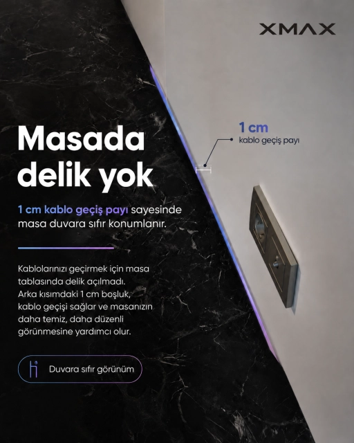 Çekmeceli Oyuncu Masası – XMAX Nexar Sağdan Çekmeceli MDF Gaming ve Çalışma Masası